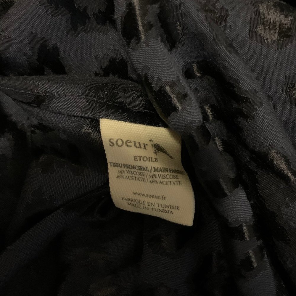 SOEUR Navy Leopard Print Silk Mini Dress - Medium - Picture 5 of 6